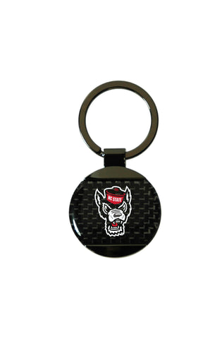 NC State Wolfpack Carbon Fiber Wolfhead Key Chain