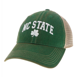 NC State Wolfpack Kelly Green Trucker Shamrock Adjustable Hat