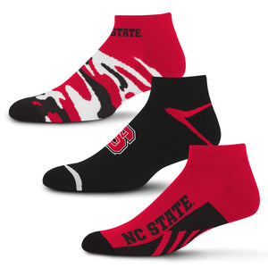 NC State Wolfpack Camo 3 Pack Ankle Socks