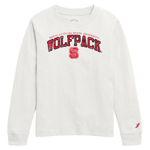 NC State Wolfpack Youth White Wolfpack Arch Long Sleeve T-Shirt