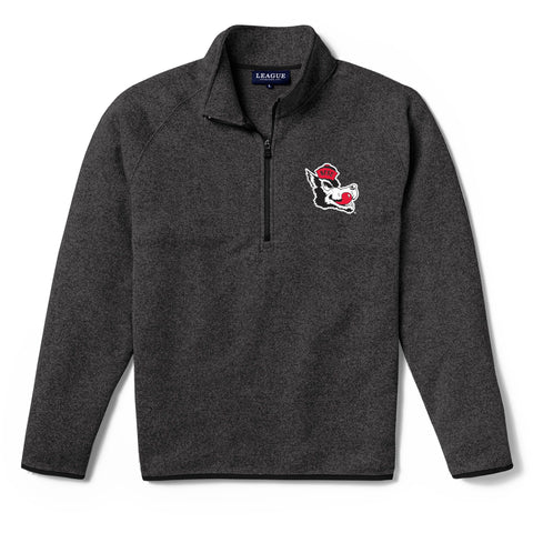 NC State Wolfpack Heathered Black Slobbering Wolf Saranac Half Zip Jacket