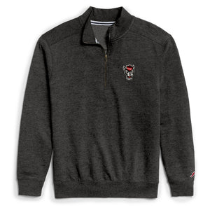 NC State Wolfpack Heather Black Onyx Wolfhead 1/4 Zip Pullover