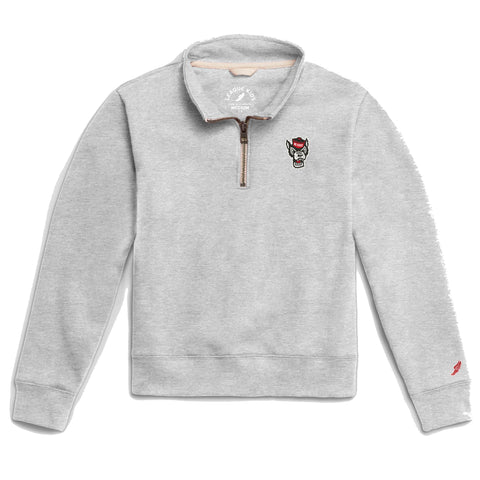 NC State Wolfpack Youth Oxford Grey Wolfhead 1/4 Zip Jacket