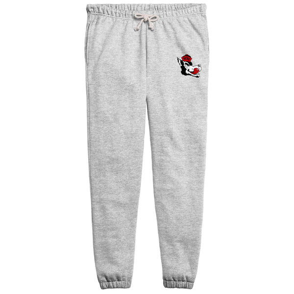 NC State Wolfpack Oxford Grey Slobbering Wolf Banded Bottom Sweatpants