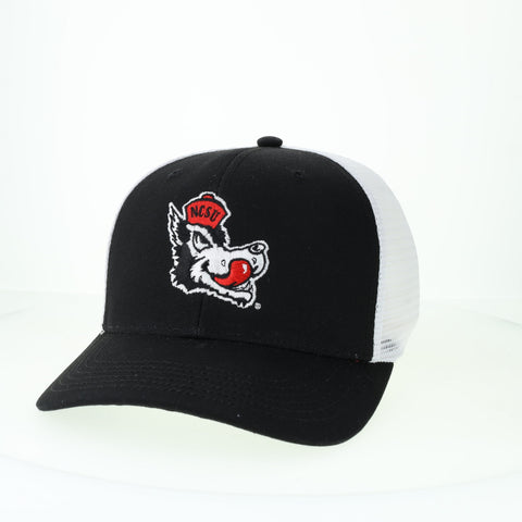 NC State Wolfpack Legacy Black and White Slobbering Wolf Mid Pro Adjustable Hat