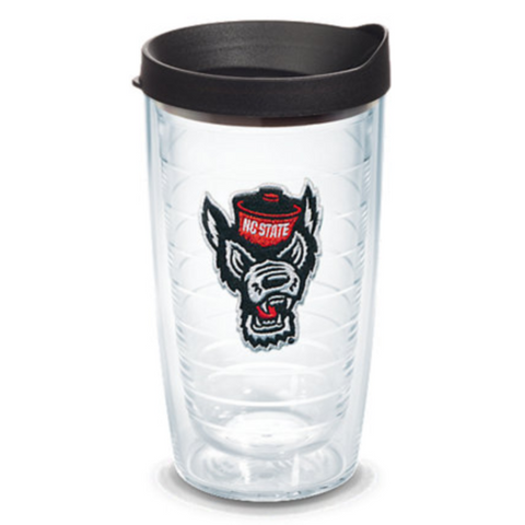 NC State Wolfpack 16oz Wolfhead Black Tervis Tumbler w/Lid