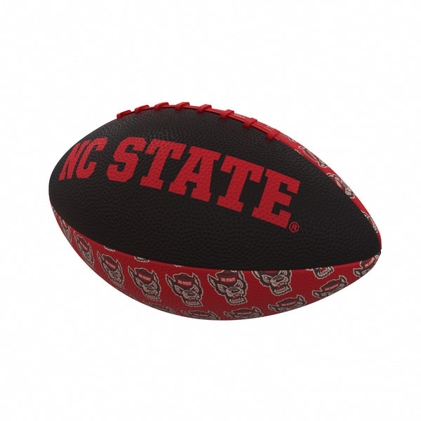 NC State Wolfpack Red and Black Wolfhead Mini Rubber Football