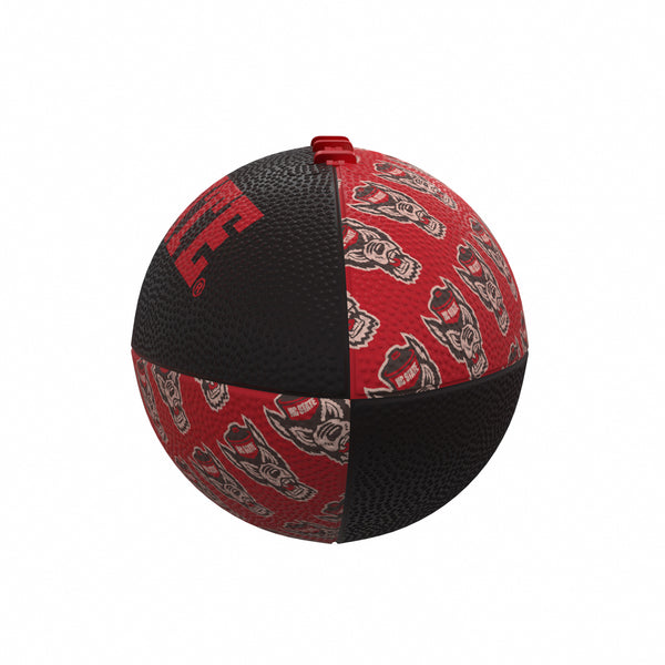 NC State Wolfpack Red and Black Wolfhead Mini Rubber Football