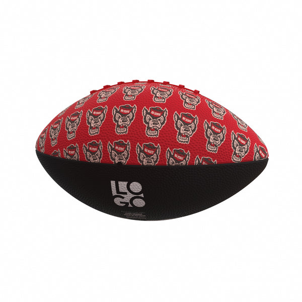 NC State Wolfpack Red and Black Wolfhead Mini Rubber Football