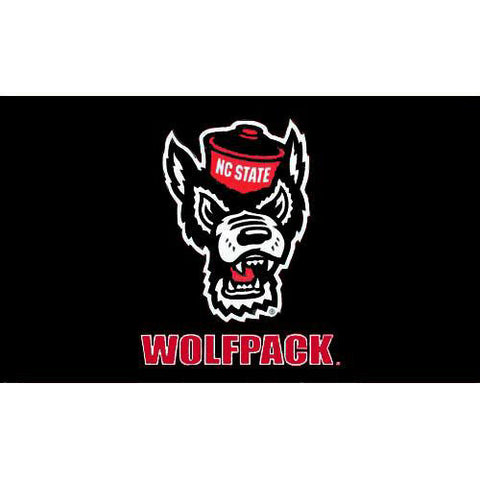 NC State Wolfpack Black Wolfhead 3X5 Flag