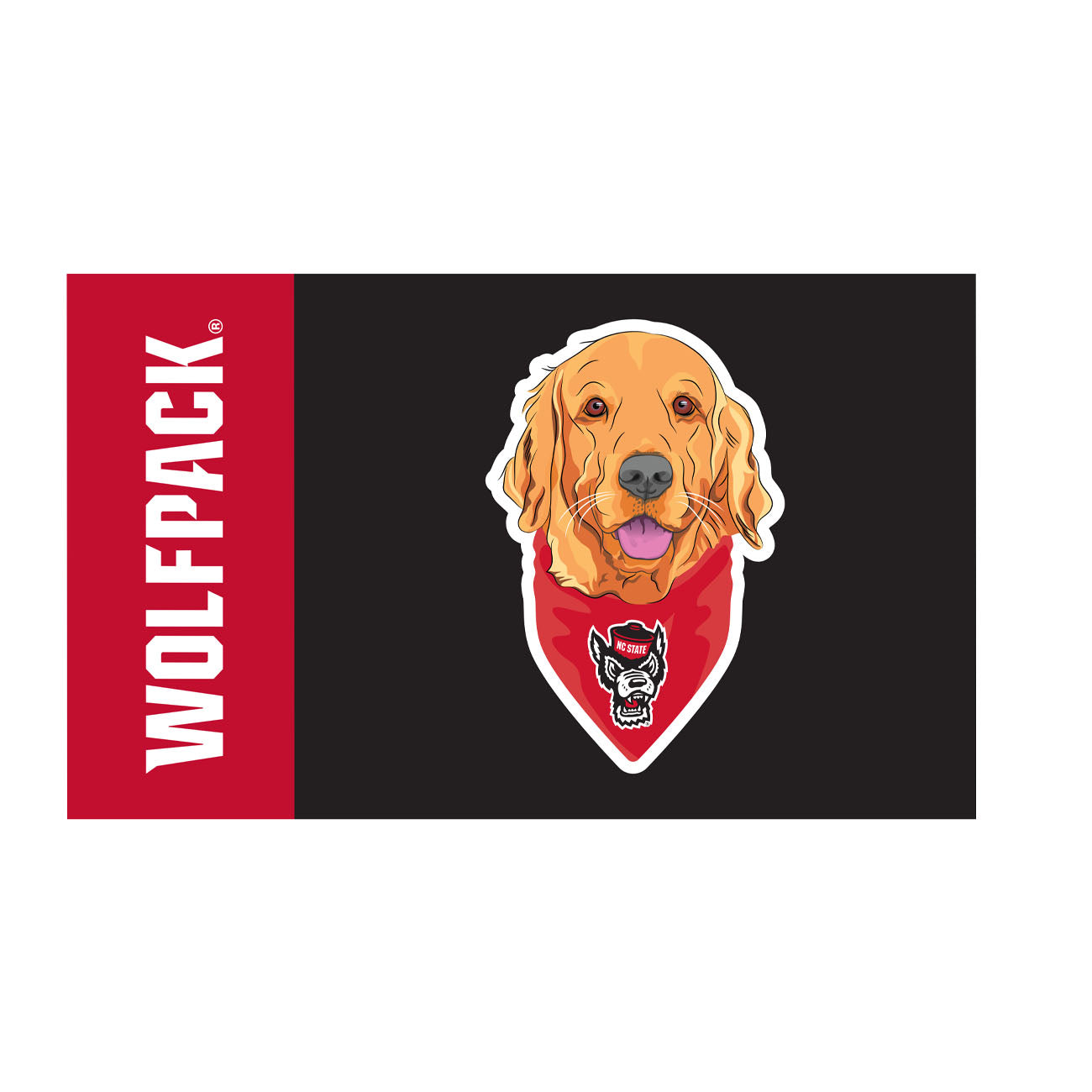 NC State Wolfpack 3x5 Dog W/Bandana Flag