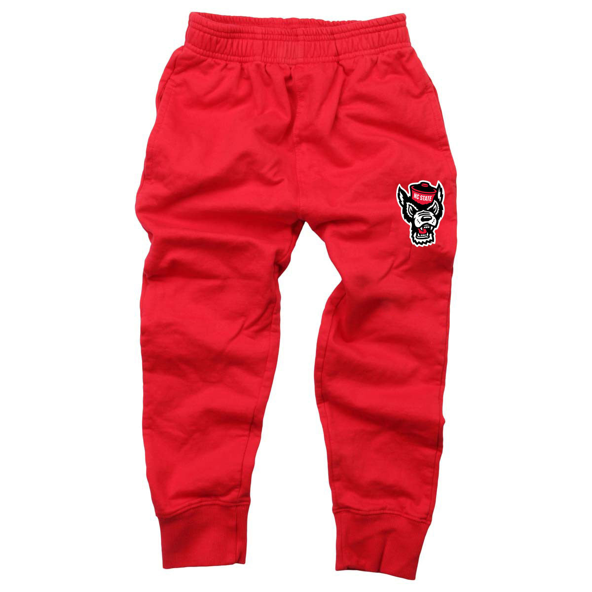 NC State Wolfpack Wes and Willy Kid's Red Wolfhead Fleece Pants