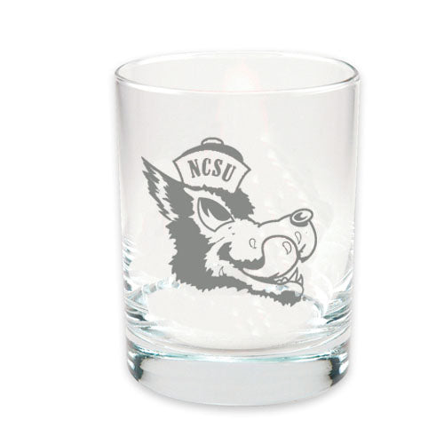 NC State Wolfpack 14oz. Slobbering Wolf Old Fashion Glass