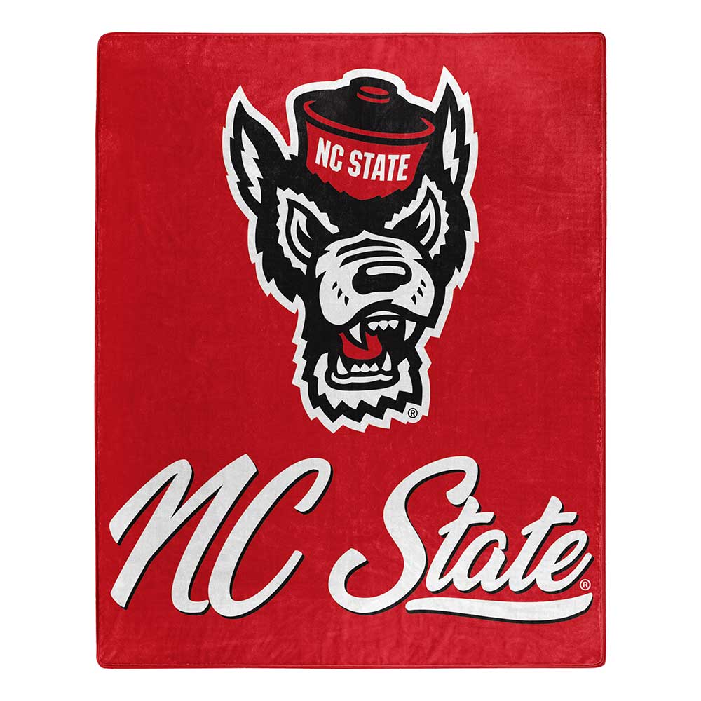 NC State Wolfpack Red Wolfhead 50x60 Royal Plush Raschel Throw Blanket