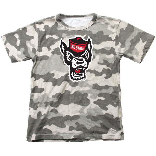 NC State Wolfpack Youth Wolfhead Camo T-Shirt