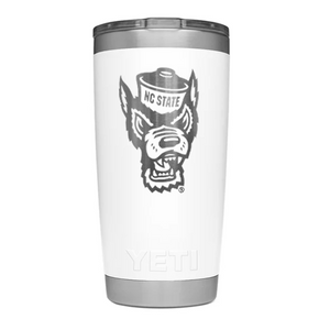 NC State Wolfpack Yeti White Wolfhead 20oz Tumbler