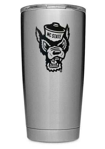 NC State Wolfpack Yeti Silver Wolfhead 20oz Tumbler