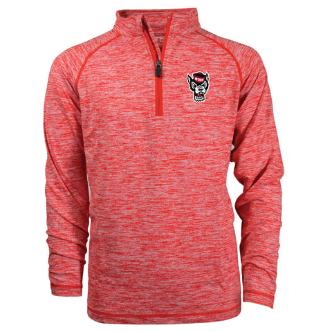 NC State Wolfpack Youth Red Wolfhead Spacedye 1/4 Zip