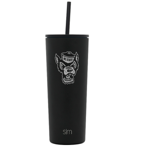 NC State Wolfpack Simple Modern 24 oz Black Wolfhead Classic Tumbler