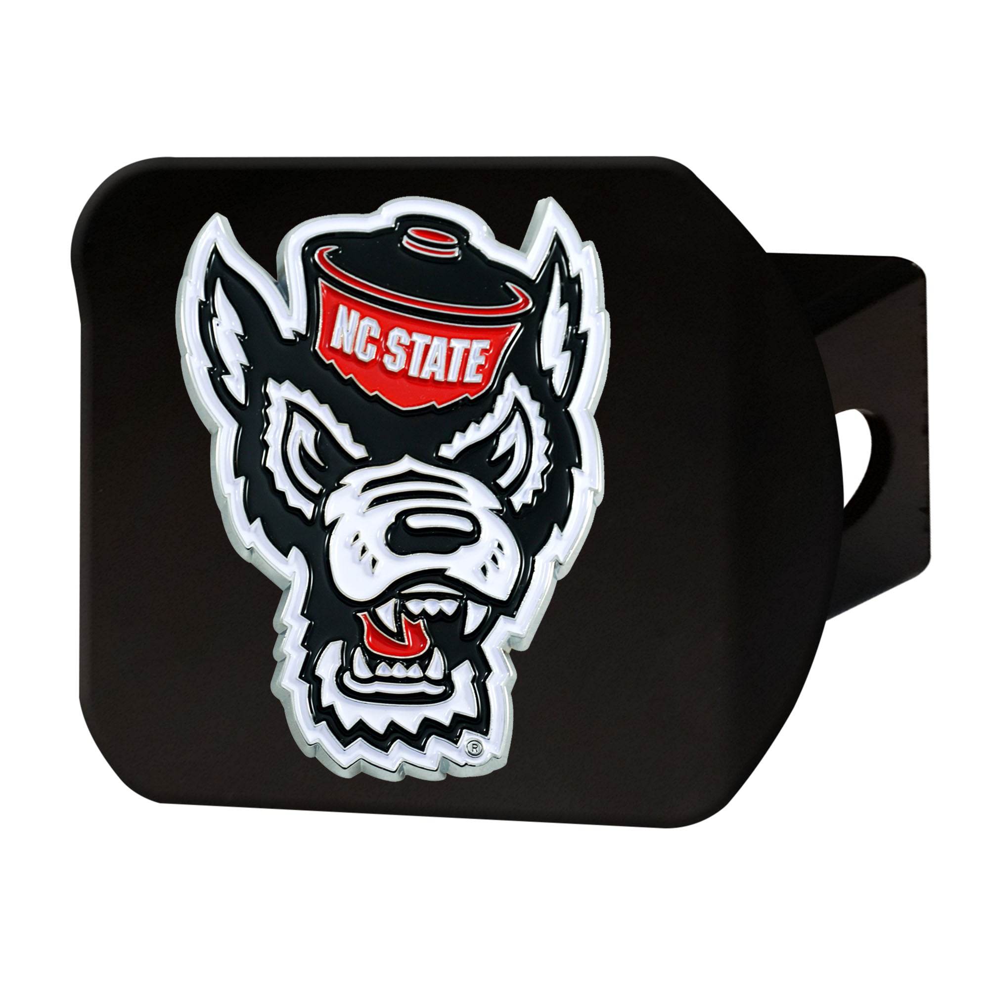 NC State Wolfpack Black Full Color Wolfhead Hitch Cover