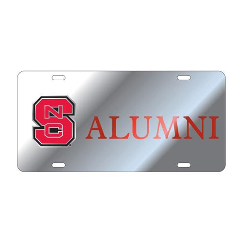 NC State Wolfpack Silver Block S Alumni License Plate