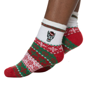 NC State Wolfpack Wolfhead Holiday Sock