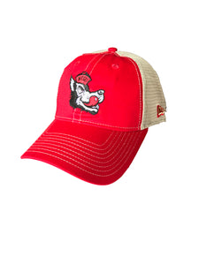 NC State Wolfpack New Era Red Slobbering Wolf Mesh Adjustable Hat