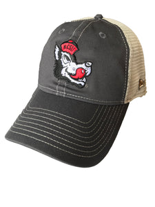 NC State Wolfpack New Era Graphite Slobbering Wolf Mesh Adjustable Hat