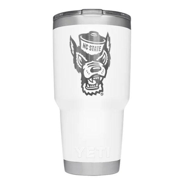 NC State Wolfpack Yeti White Wolfhead 30oz Tumbler