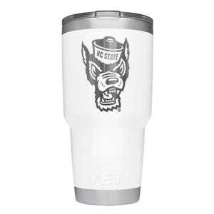 NC State Wolfpack Yeti White Wolfhead 30oz Tumbler