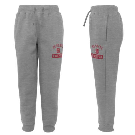 NC State Wolfpack Kid's Grey 90's Fashion Fleece Pants