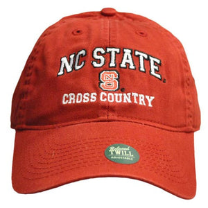 NC State Wolfpack Cross Country Red Relaxed Fit Adjustable Hat