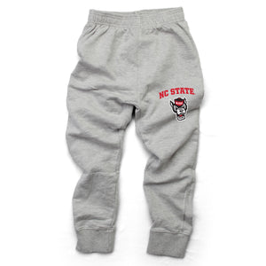 NC State Wolfpack Wes and Willy Youth Heather Grey Fleece Jogger