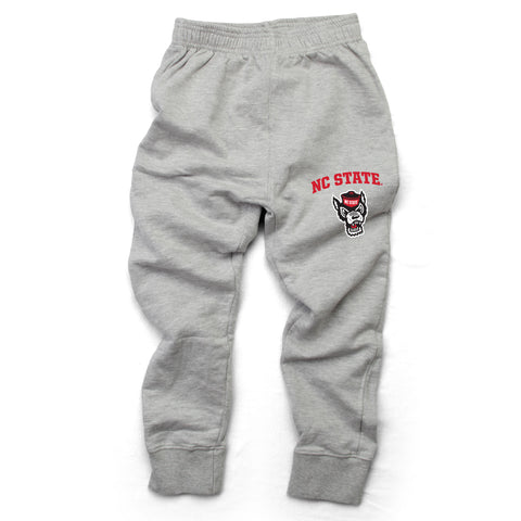 NC State Wolfpack Wes and Willy Youth Heather Grey Fleece Jogger