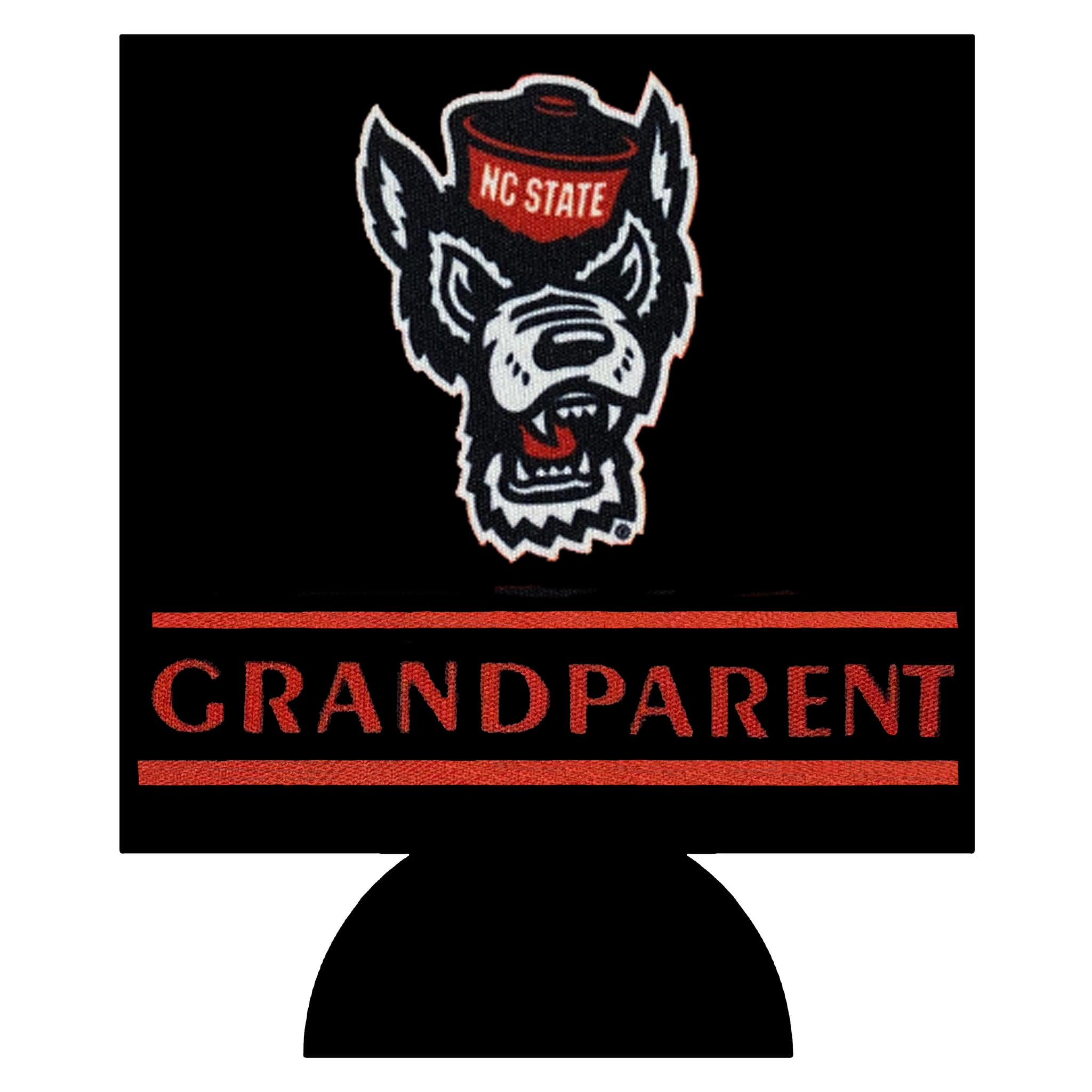 NC State Wolfpack Black Grandparent Wolfhead Can Koozie