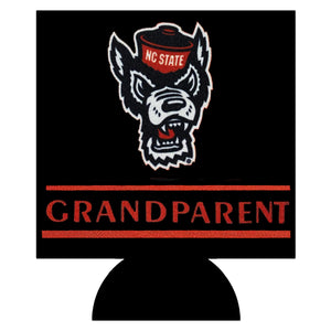 NC State Wolfpack Black Grandparent Wolfhead Can Koozie