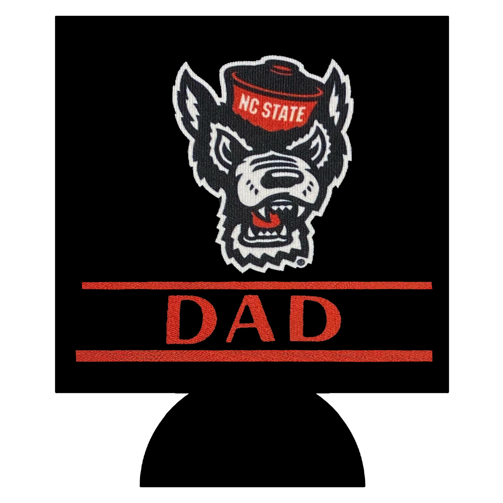 NC State Wolfpack Black Dad Wolfhead Can Koozie