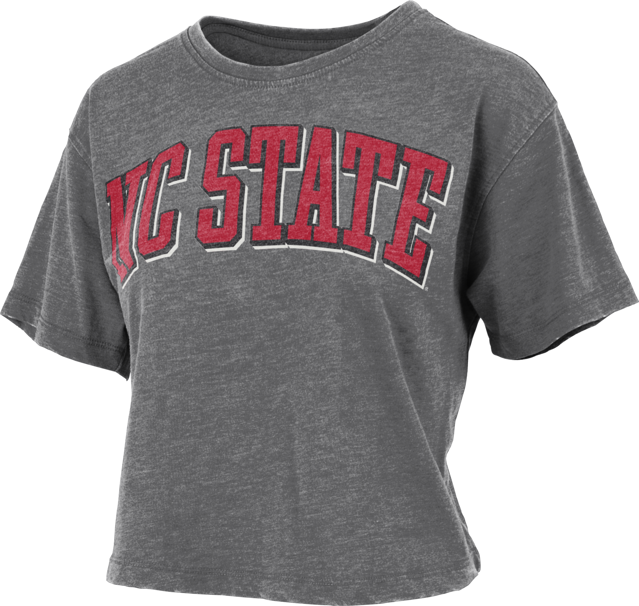 NC State Wolfpack Women's Heather Black Michelin Crop Top