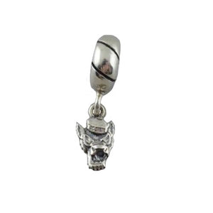 NC State Wolfpack Sterling Silver Wolfhead Charm