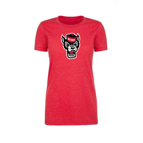 NC State Wolfpack Bella Canvas Heather Red Wolfhead T-Shirt