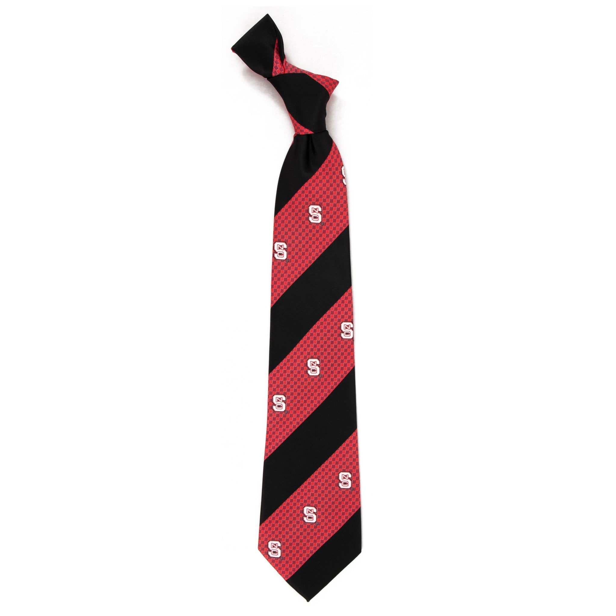 NC State Wolfpack Red and Black Geo Stripe Tie