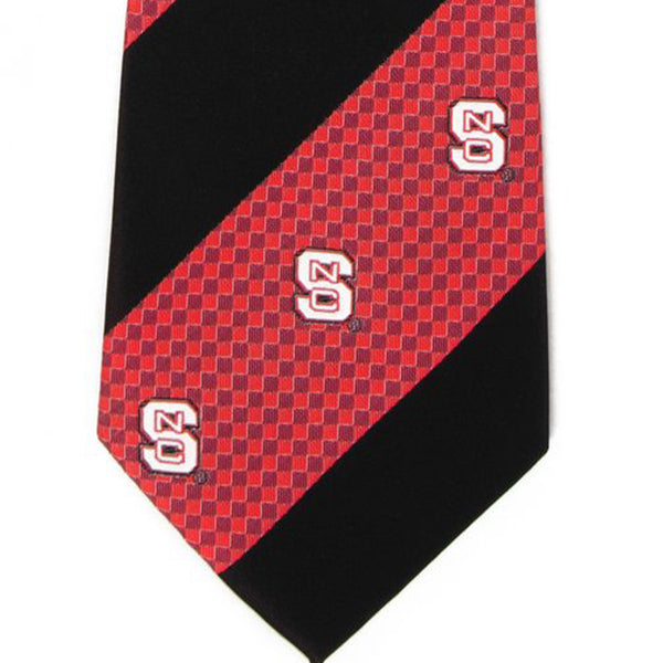 NC State Wolfpack Red and Black Geo Stripe Tie