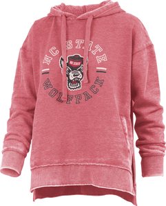 NC State Wolfpack Women's Heather Red Challenger Hi-Low Hooded Sweatshirt