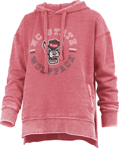 NC State Wolfpack Women's Heather Red Challenger Hi-Low Hooded Sweatshirt