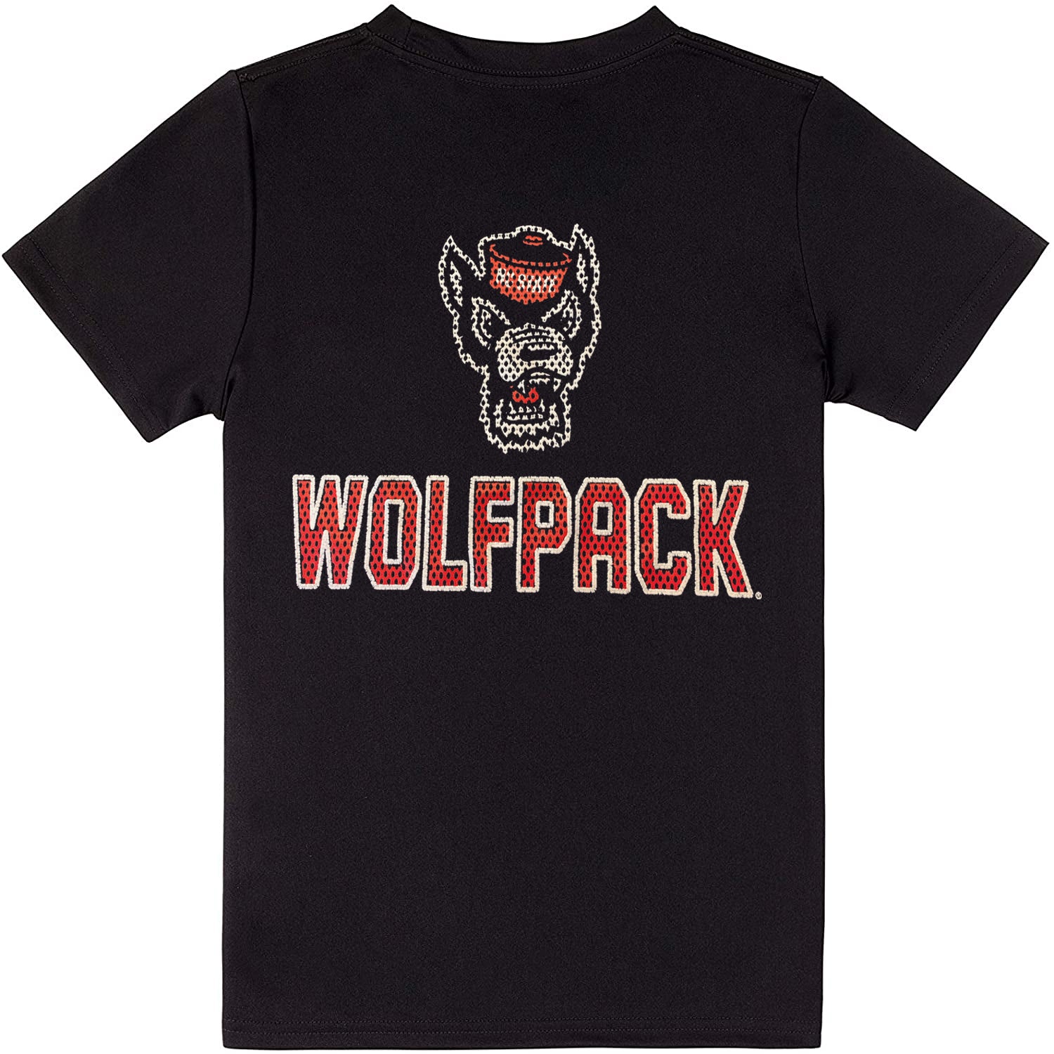 NC State Wolfpack Champion Youth Black Wolfhead Over Wolfpack Athletic T-Shirt