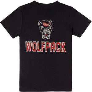 NC State Wolfpack Champion Youth Black Wolfhead Over Wolfpack Athletic T-Shirt