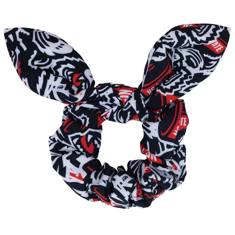 NC State Wolfpack Stacked Wolfhead Tie Scrunchie