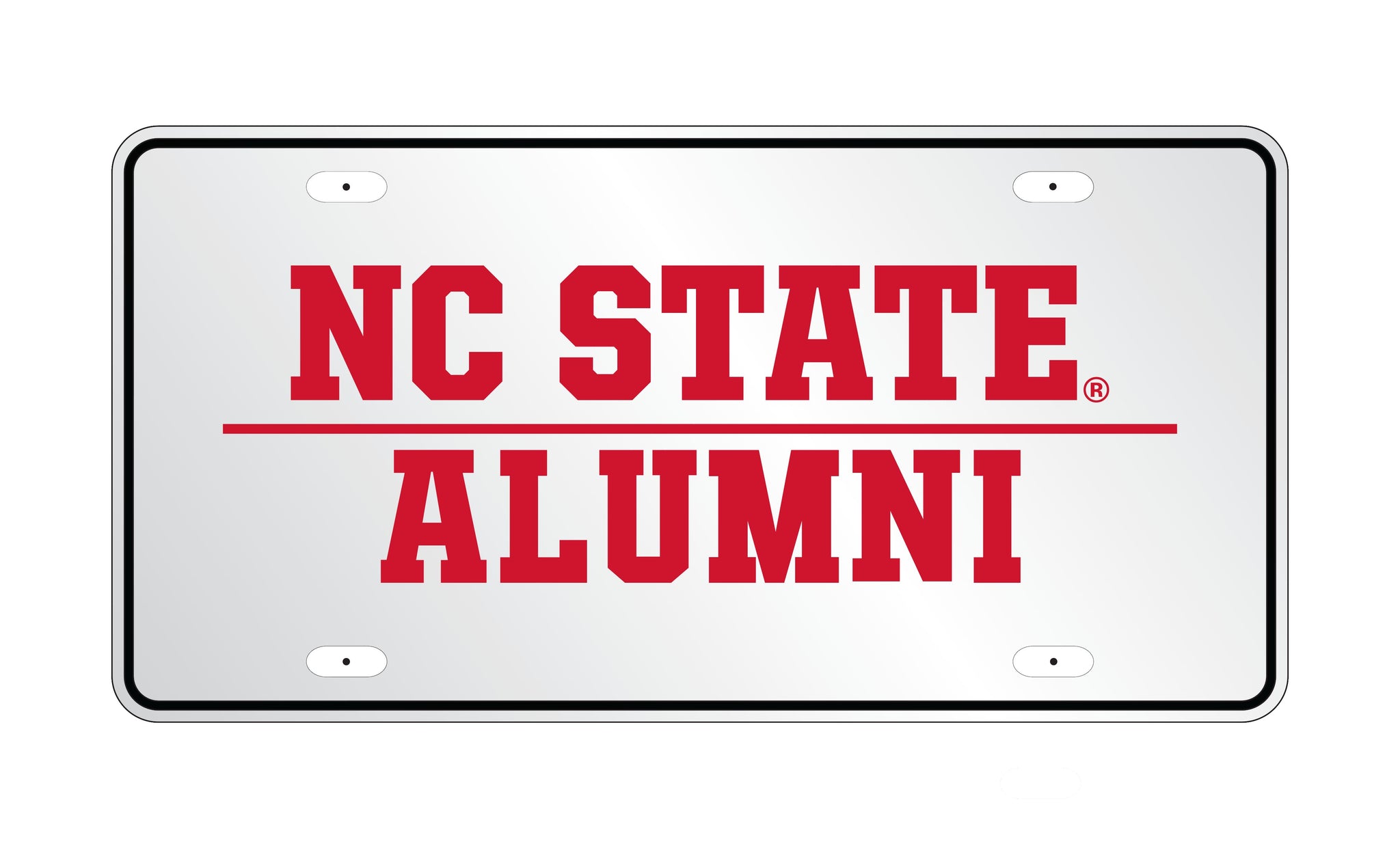 NC State Wolfpack Red NC State Over Alumni Pewter License Plate