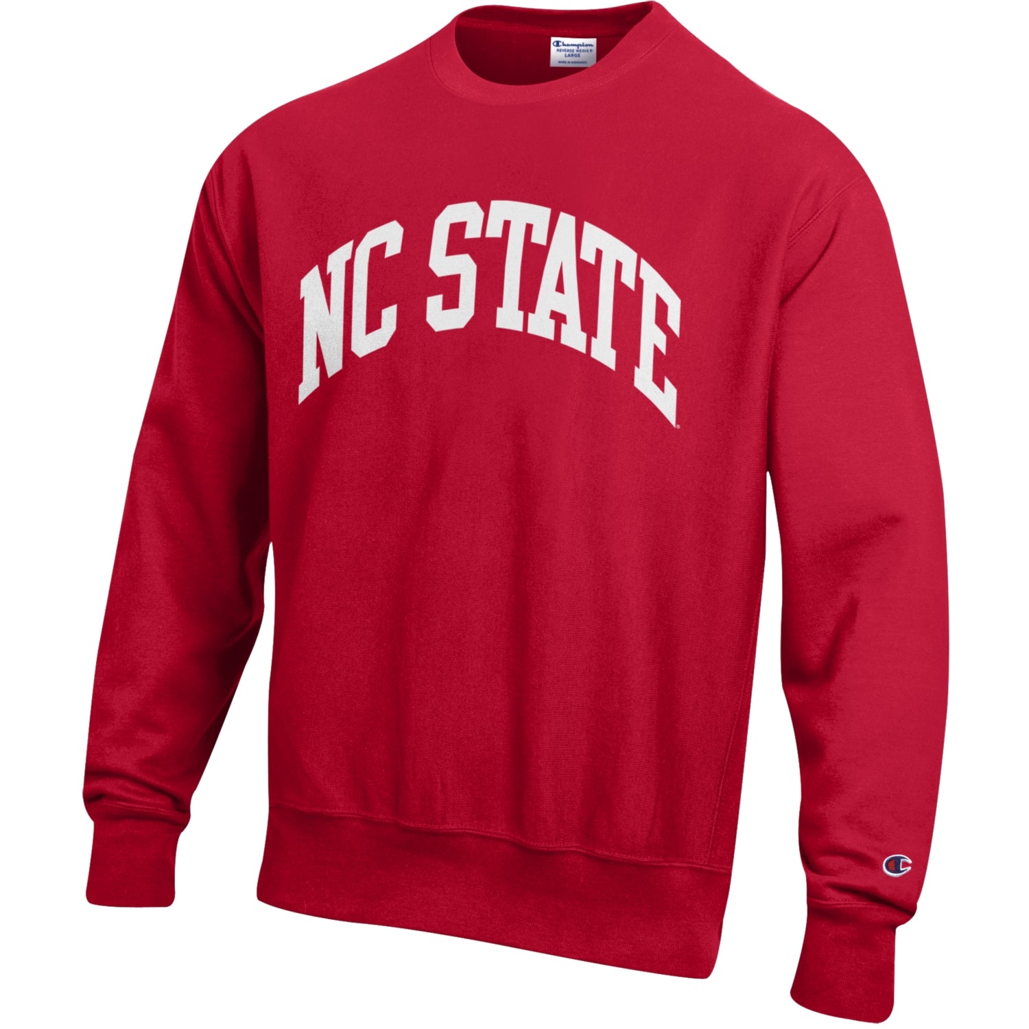 NC State Wolfpack Champion Red Reverse Weave Arch Crewneck Sweatshirt