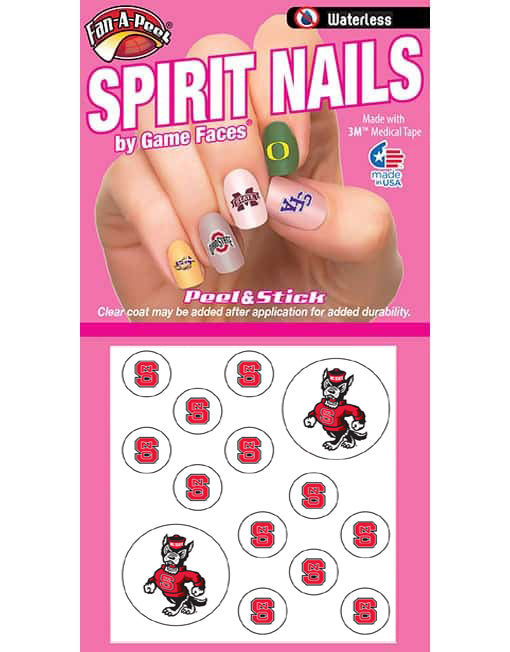NC State Wolfpack Fingernail Spirit Tattoos